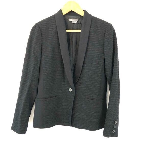 Vince Black Textured One Button Blazer